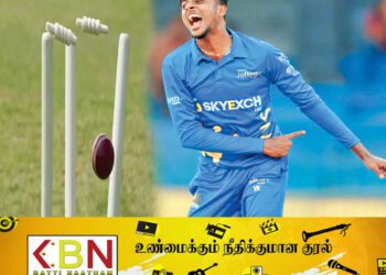 ஐ.பி.எல் தொடரில் தனது முதல் விக்கெட்டை வீழ்த்திய வியாஸ்காந்த்!