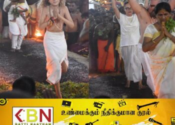 மட்டக்களப்பு புன்னைச்சோலை ஸ்ரீ பத்ரகாளி அம்மன் ஆலயத்தில் தீ மிதித்த வெளிநாட்டவர்கள்!
