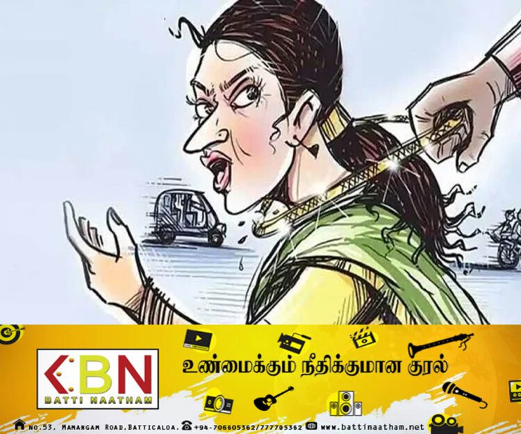 கண்ணில் மிளகாய் தூள் வீசி பித்தளை சங்கிலியை அறுத்த திருடன்!