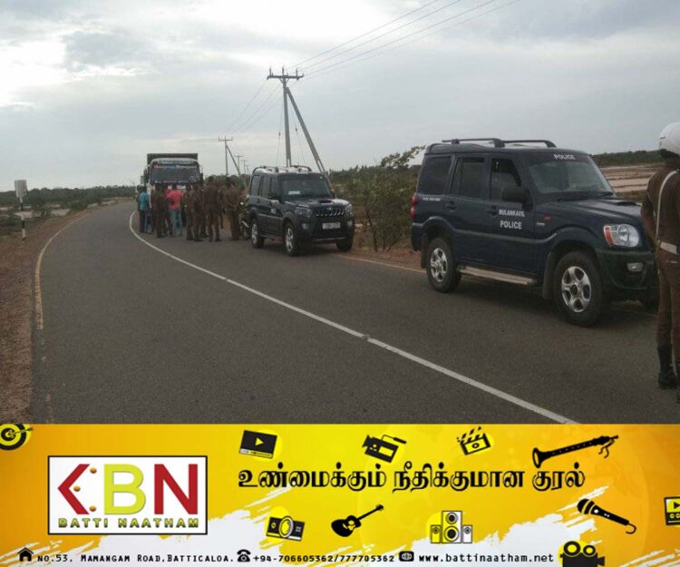 கிளிநொச்சி பகுதியில் ரிப்பர் வாகனம் மீது பொலிஸார் துப்பாக்கிச் சூடு!