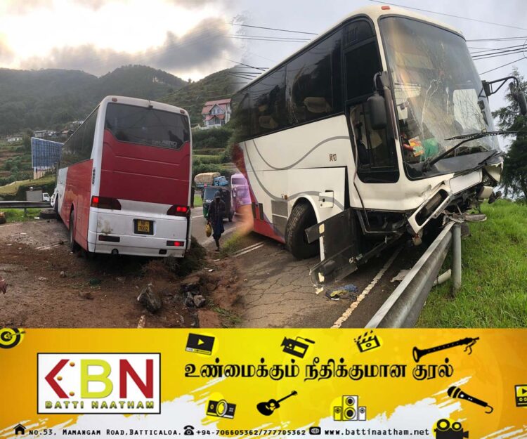 நுவரெலியாவில் இருந்து திருகோணமலை நோக்கி பயணித்த அதிசொகுசு பஸ் விபத்து; 42 பேர் காயம்!