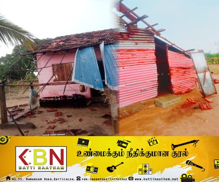 மட்டு வாகரையில் மினி சூறாவளி!