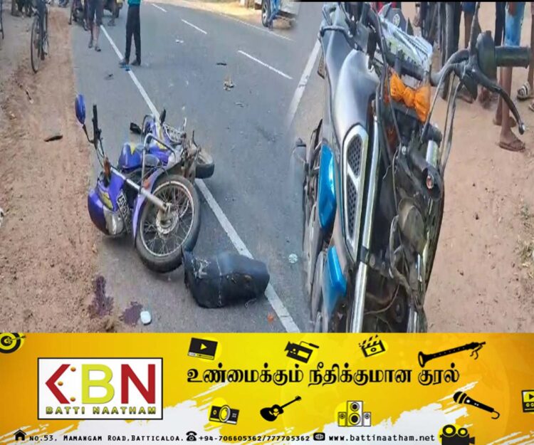 களுவாஞ்சிகுடி பகுதியில் தேற்றாத்தீவு பிரதான வீதியில் வாகன விபத்து; இருவர் படுகாயம்!