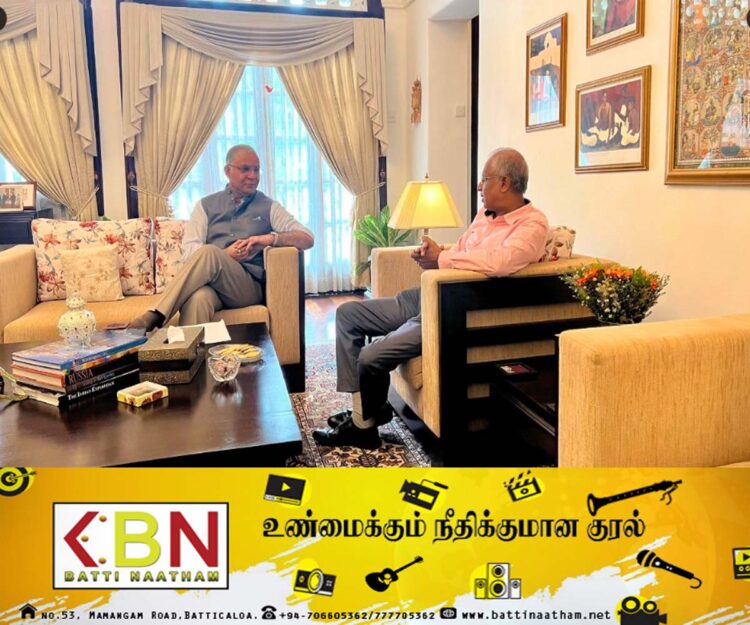 இந்திய உயர்ஸ்தானிகருக்கும் சுமந்திரனுக்குமிடையில் விசேட கலந்துரையாடல்!