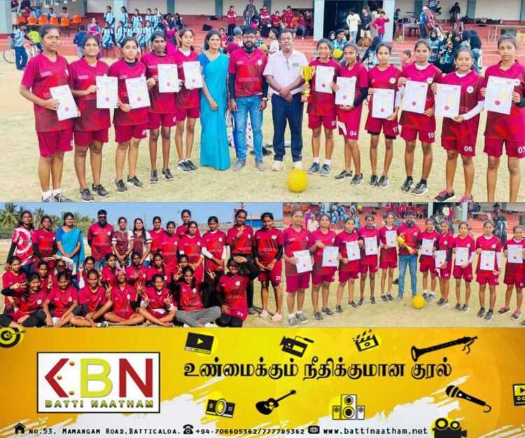 எறிபந்து போட்டியில் தேசிய மட்டத்திற்கு தெரிவான சேனைக்குடியிருப்பு கணேசா மகா வித்தியாலய பெண்கள் குழு!
