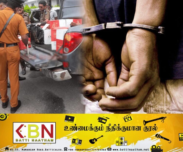சுங்க திணைக்கள வாகனத்தில் 20 இலட்சம் பெறுமதியான வெளிநாட்டு மதுபான போத்தல்கள் மீட்பு!