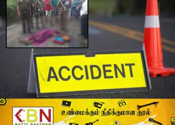 சில்லுக்குள் சிக்கி பெண் பலி; பஸ் தப்பியோட்டம்!