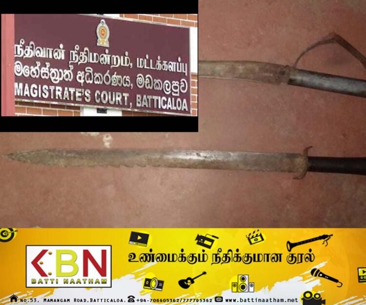 மட்டு ஆரையம்பதி பகுதியில் வாள்களுடன் கைதான இளைஞன் பிணையில் விடுதலை!