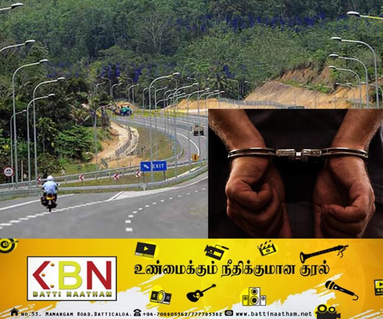 அதிவேக நெடுஞ்சாலையில் நிலத்தடி மின் கம்பிகளை வெட்டி களவாடியவர் கைது!