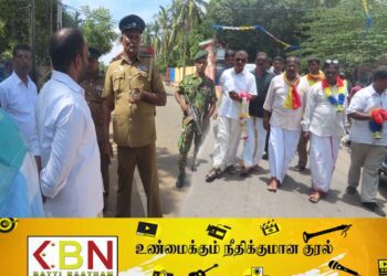 தமிழ் பொது வேட்பாளர் பிரச்சார நடவடிக்கையில் அடிக்கடி இடையூறு விளைவித்த பொலிசார்!