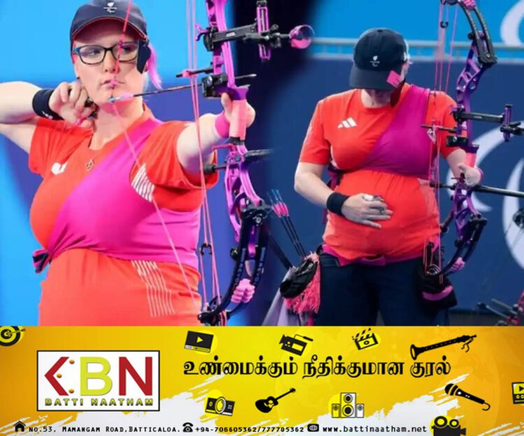 மகளிருக்கான வில்வித்தைப் போட்டியில் வெண்கலப் பதக்கத்தை வென்ற கர்ப்பிணிப் பெண்!