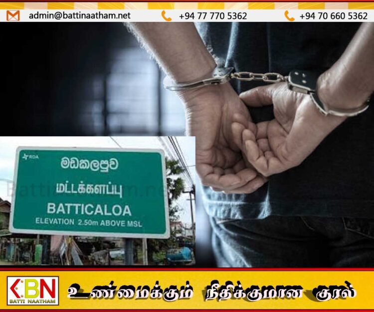 மட்டு சீயோன் தேவாலயத்துக்கு அருகில் சந்தேகத்துக்கு இடமாக நடமாடிய குருநாகலைச் சோர்ந்த இருவர் கைது