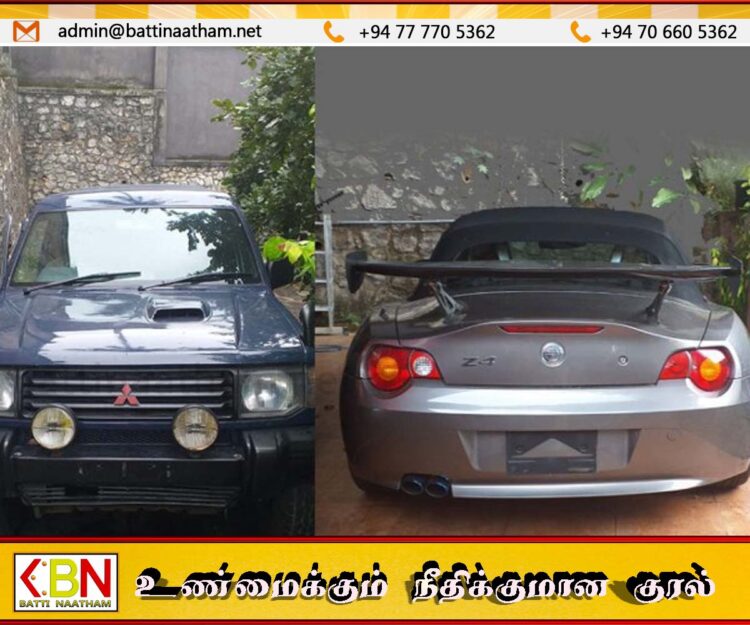 முன்னாள் அமைச்சரின் மருமகனின் வீட்டில் மறைத்து வைக்கப்பட்டிருந்த பதிவு செய்யப்படாத சொகுசு வாகனங்கள் பறிமுதல்