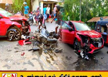 யாழ் வட்டுக்கோட்டையில் காரும் மோட்டார்சைக்கிளும் மோதி விபத்து; ஒருவர் வைத்தியசாலையில் அனுமதி