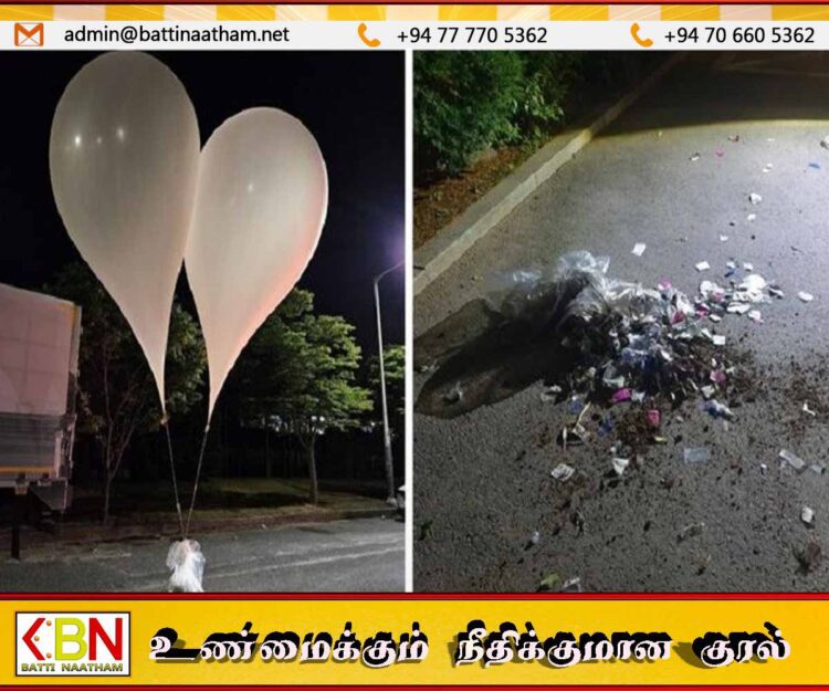 மீண்டும் இராட்சத பலூன்களை தென்கொரியாவுக்கு அனுப்பிய வடகொரியா