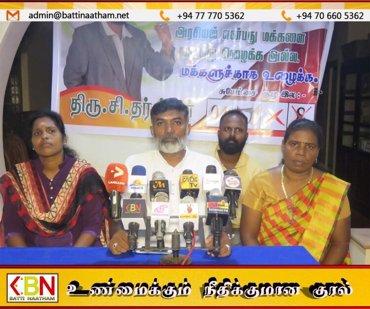 மட்டக்களப்பில் தமிழர்களுக்கு சரியான தலைமைத்துவம் இல்லை; சுயேட்சை  வேட்பாளர் சகாதேவன் அருள் தாசன் தெரிவிப்பு!
