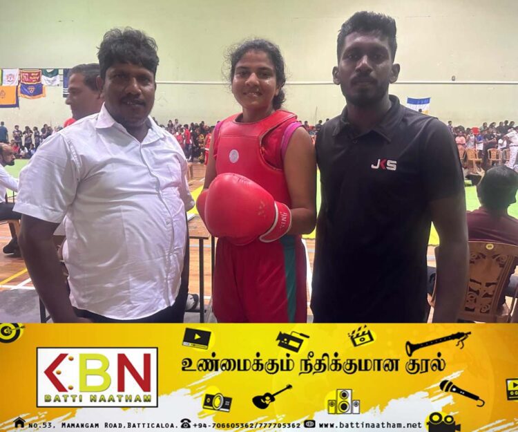 தேசிய ரீதியிலான குத்துச்சண்டை போட்டியில் முல்லைத்தீவு மாணவிக்கு தங்கப் பதக்கம்！