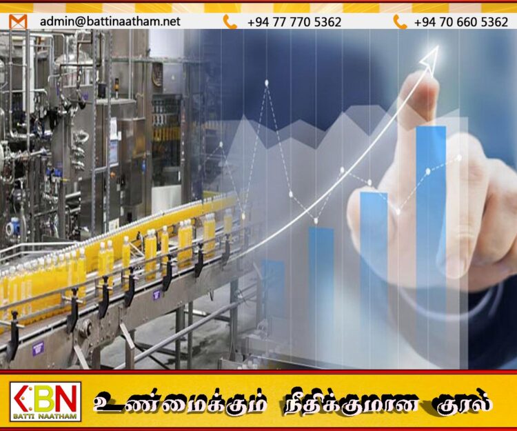 கைத்தொழில் உற்பத்திச் சுட்டெண் வீதம் அதிகரிப்பு