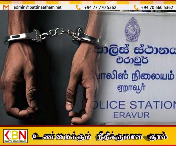 ஏறாவூரில் தேர்தல் சட்டத்தை மீறி பிரச்சாரத்தில் ஈடுபட்ட 4 பேர் கைது