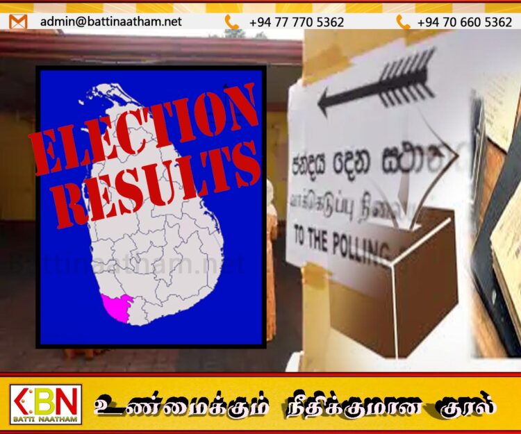 காலி மாவட்டத்திற்கான தபால் மூல வாக்கு முடிவுகள்