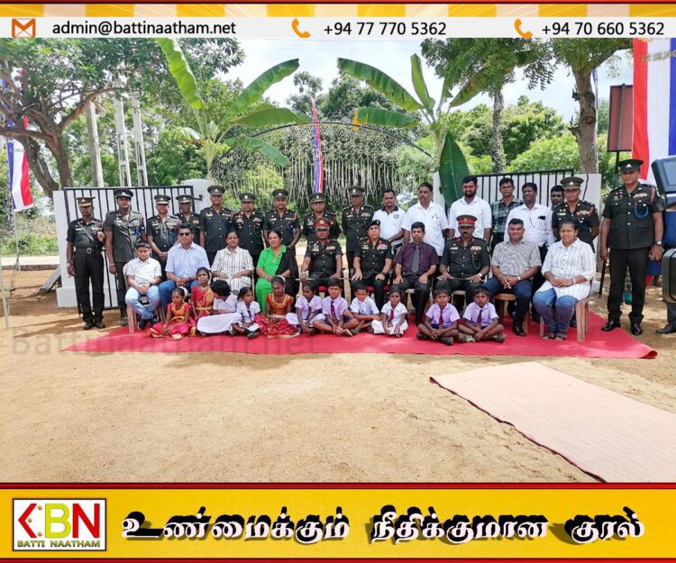 குடும்பிமலை குமரன் வித்தியாலயத்திற்கு குடிநீர் வசதி பெற்றுக்கொடுத்த 232 ஆம் படைப்பிரிவின் தொப்பிகல இராணுவத்தினர்