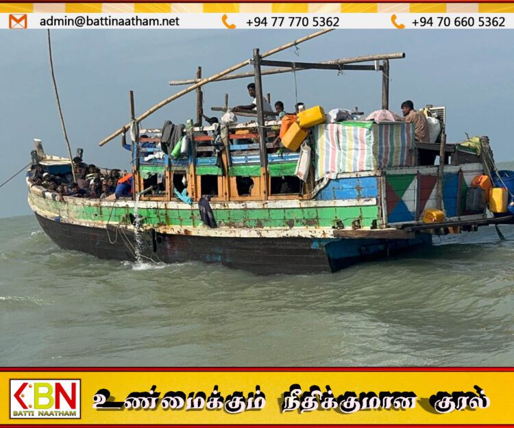முல்லைத்தீவில் கரையொதுங்கிய அகதிகள் படகை திருகோணமலைக்கு கொண்டு செல்ல நடவடிக்கை