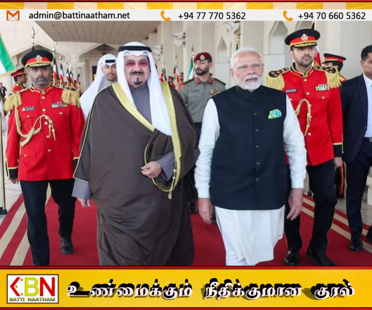 பிரதமர் நரேந்திர மோடிக்கு குவைத் அரசாங்கத்த்தினால் வழங்கப்பட்ட உயரிய விருது
