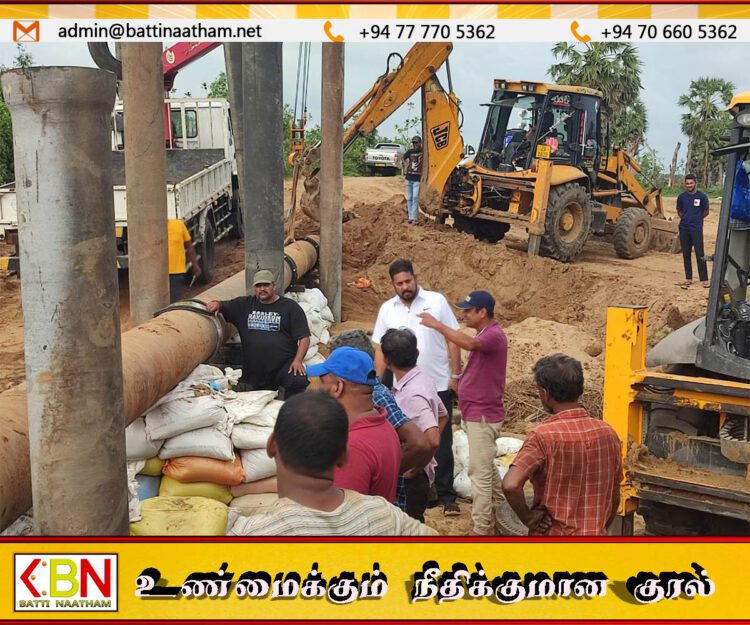 காரைதீவு பகுதிகளுக்கு தடைபட்டுள்ள குடிநீரை மீள் வழங்கும் நடவடிக்கைகள் துரிதம்