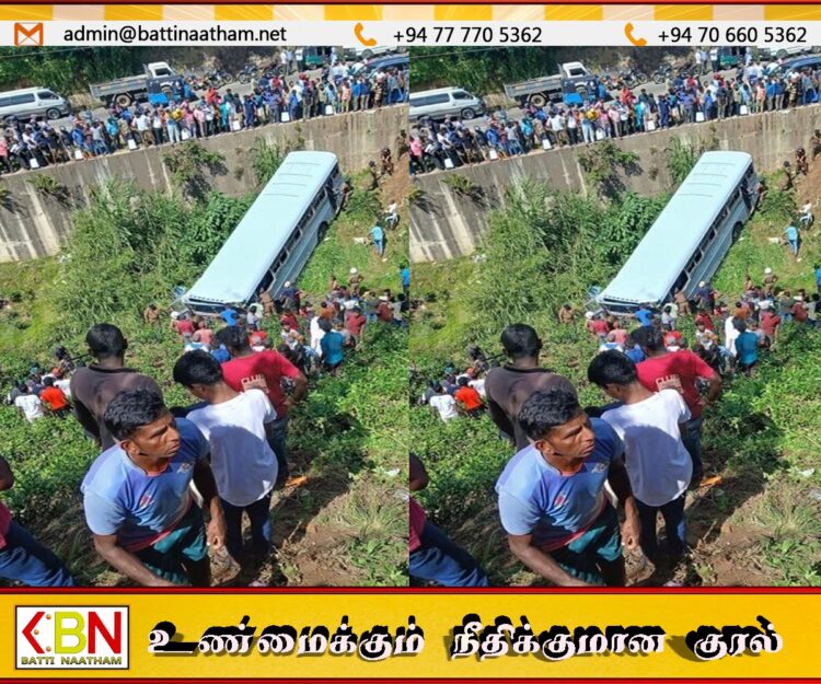 கண்டி நோக்கி பயணித்த தனியார் பஸ் பள்ளத்தில் விழுந்து விபத்து; மூவர் உயிரிழப்பு