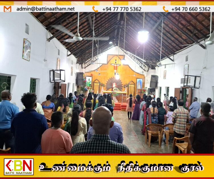 தேத்தாத்தீவு புனித யூதா திருத்தலத்தில் நத்தார் தின ஆராதனை