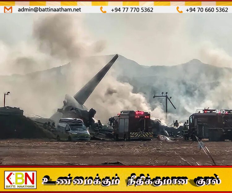 தென்கொரியாவில் 181 பேருடன் பயணித்த விமானம் விபத்து (காணொளி)