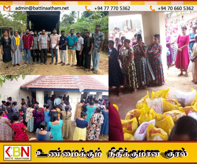 battinaatham ஊடகம் மற்றும் புலம்பெயர் தமிழர்களின் நிதியுதவியின் கீழ் வெள்ளத்தால் பாதிக்கப்பட்ட மக்களுக்கு உலர் உணவுப்பொதிகள் வழங்கி வைப்பு