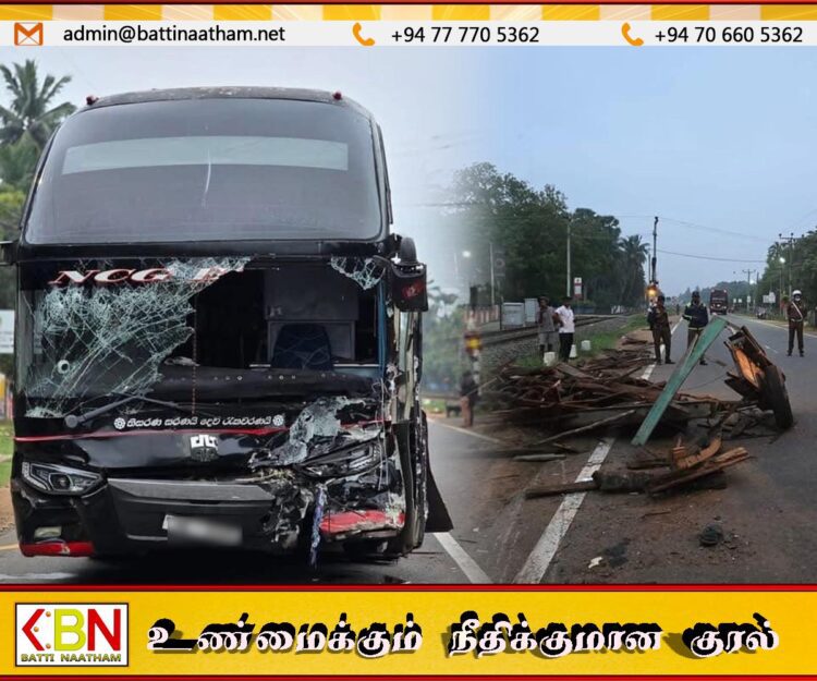 யாழ் நோக்கி பயணிகளை ஏற்றி சென்ற அதிசொகுசு பேருந்து விபத்து
