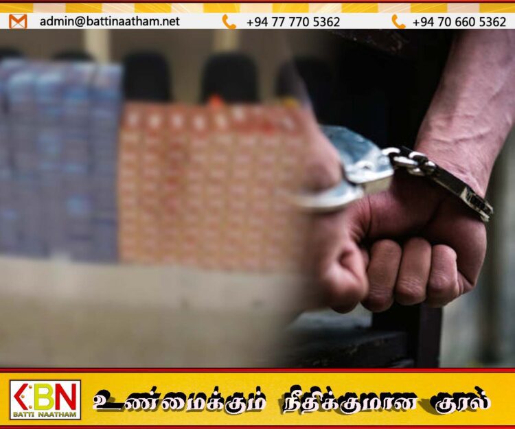 ஓமானிலிருந்து 39,600 வெளிநாட்டு சிகரட்டுகள் கொண்டுவந்த இருவர் கைது