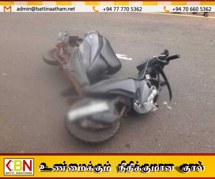 மதுபோதையில் மோட்டார் சைக்கிளில் வந்து வயோதிப பெண்ணை மோதிய பொலிஸார்; வவுனியாவில் சம்பவம்