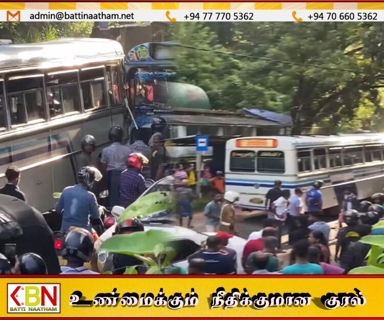 மூன்று பஸ்கள் ஒன்றுடன் ஒன்று மோதி விபத்து; 29 பேர் வைத்தியசாலையில் அனுமதி