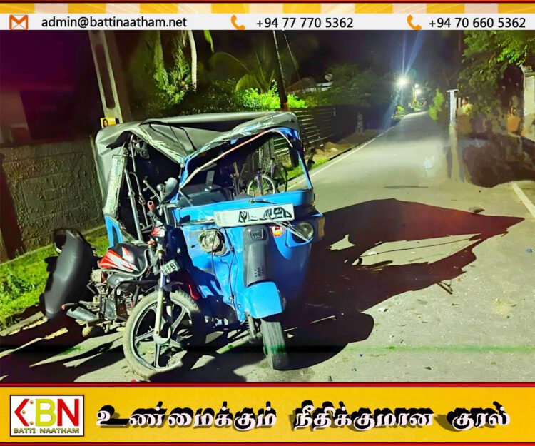 மட்டு ஆரையம்பதி பகுதியில் விபத்து