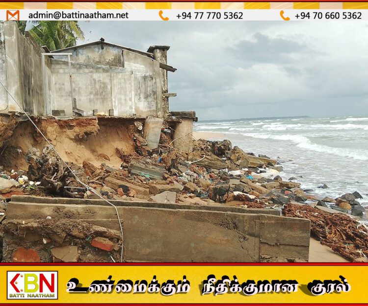 திருகோணமலையின் வீரநகர் கரையோரப் பகுதி கடலுக்குள் உள்வாங்கப்படுவதால் மக்கள் அச்சத்தில்