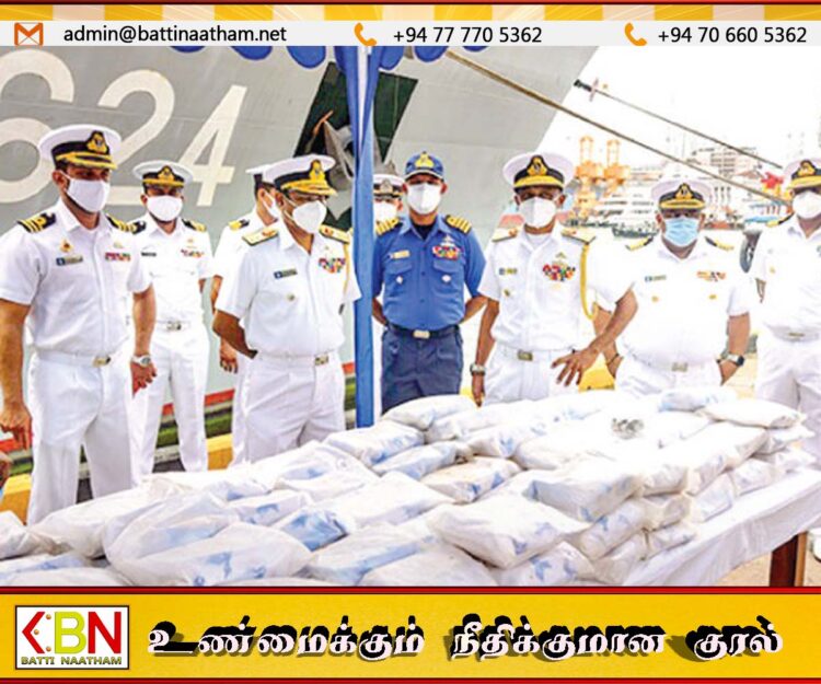 2024ல் மாத்திரம் 28 பில்லியன் ரூபா பெறுமதியான போதைப்பொருட்கள் கடற்படையினரால் பறிமுதல்