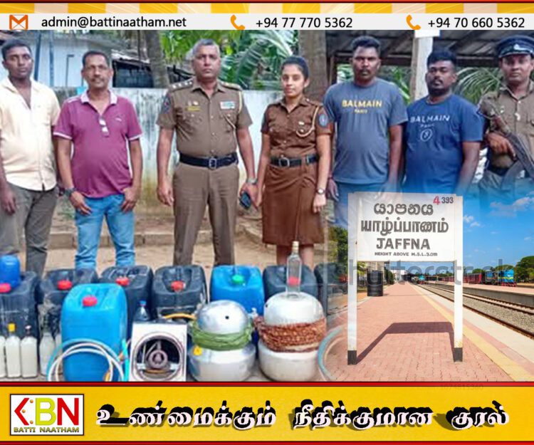 யாழில் பொலிஸாரால் முற்றுகை இடப்பட்ட கசிப்பு நிலையம்