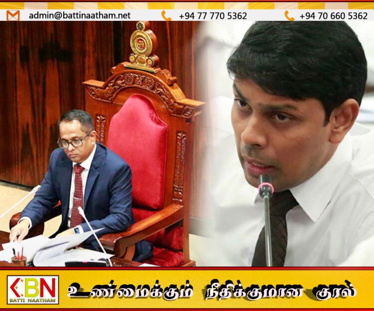 அர்ச்சுனாவை தமிழில் பேச வேண்டாம் ஆங்கிலத்தில் பேசுமாறு கோரிய சபாநாயகர்