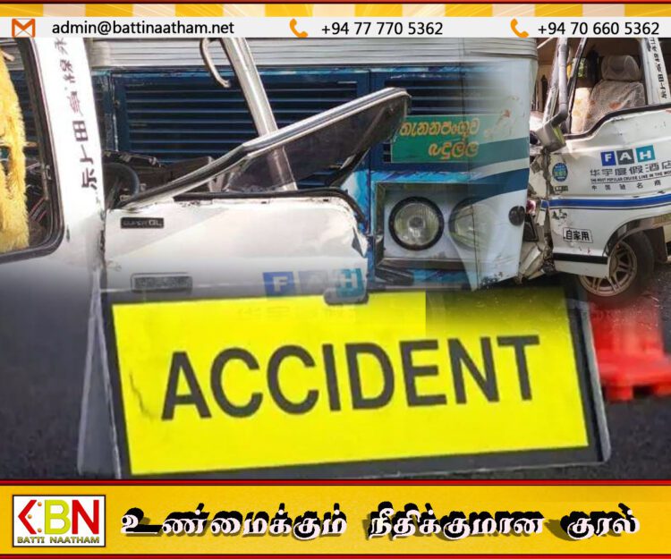 பதுளை நோக்கிச் சென்ற பேருந்து ஆடைத் தொழிலாளர்களை ஏற்றிச் சென்ற வேன் மீது மோதி விபத்து