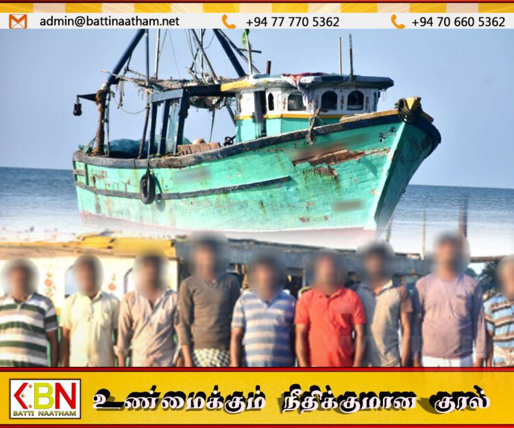 இலங்கை கடற்பரப்புக்குள் அத்துமீறி நுழைந்த 10 இந்திய மீனவர்கள் கைது