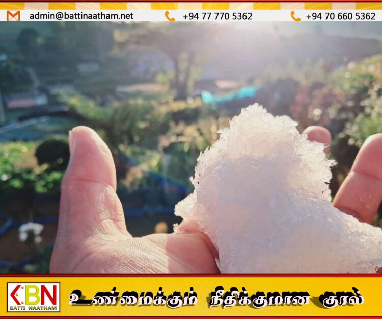 நுவரெலியா பிரதேசத்தின் வெப்பநிலை 4-7 பாகை செல்ஸியக்சாக பதிவு