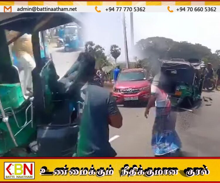மட்டக்களப்பு கல்முனை பிரதான வீதியில் விபத்து