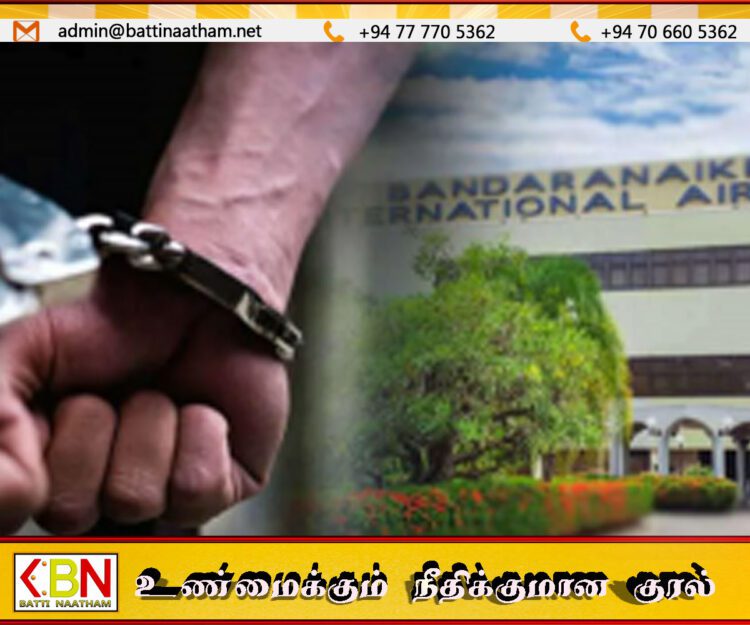 கட்டுநாயக்க விமான நிலையத்தில் சுமார் 2.5 மில்லியன் ரூபாய் விஸ்கி போத்தல்களுடன் ஒருவர் கைது