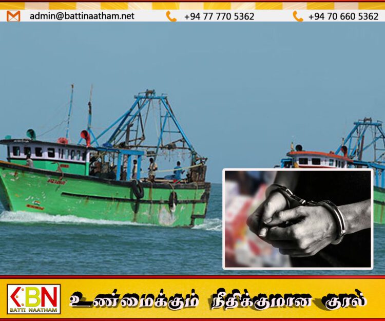 இலங்கைக் கடற்பரப்புக்குள் அத்துமீறி நுழைந்த 10 இந்திய மீனவர்கள் கைது