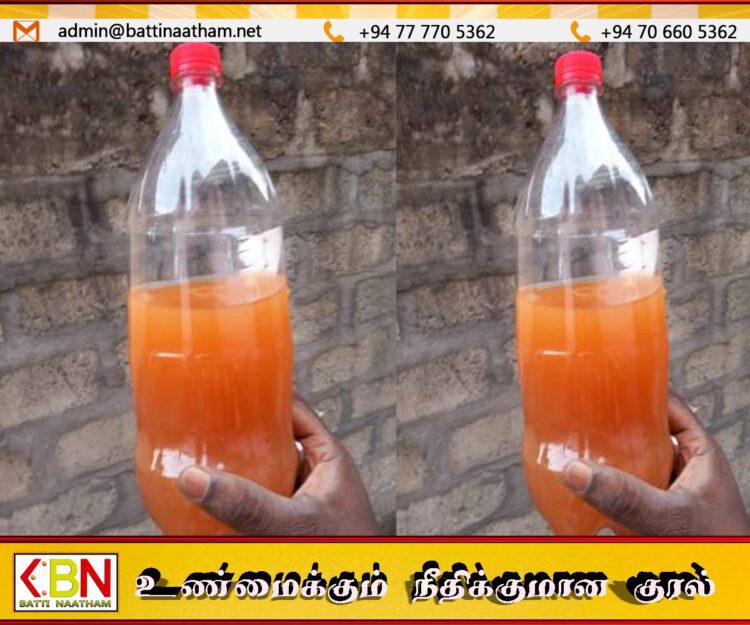 சிவப்பு நிறத்தில் காட்சியளிக்கும் யாழ் மாநகர சபையினால் விநியோகிக்கப்படும் குடிநீர்