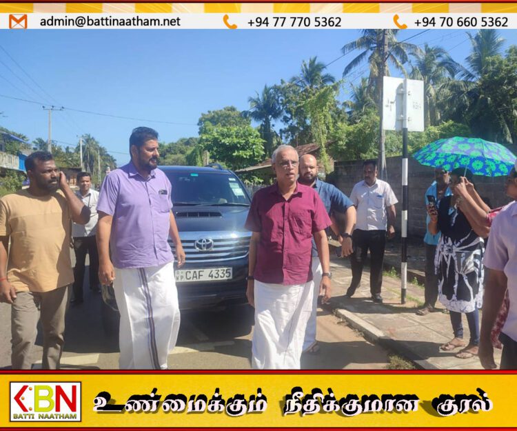 பெரியநீலாவணையில் திறக்கப்பட்டுள்ள மதுபானசாலை வேண்டாம் என போராட்டம்; சம்பவ இடத்திற்கு விஜயம் செய்த தமிழரசு கட்சியினருக்கும் சிலர் எதிர்ப்பு
