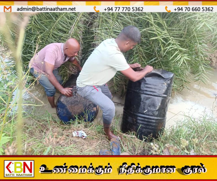 வவுணதீவில் இரு கசிப்பு உற்பத்தி நிலையங்கள் முற்றுகை; ஒருவர் கைது